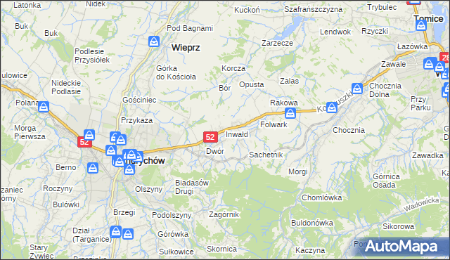 mapa Inwałd, Inwałd na mapie Targeo