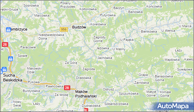 mapa Jachówka, Jachówka na mapie Targeo