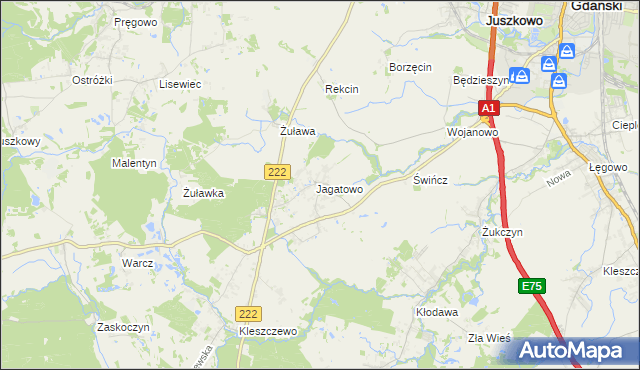 mapa Jagatowo, Jagatowo na mapie Targeo