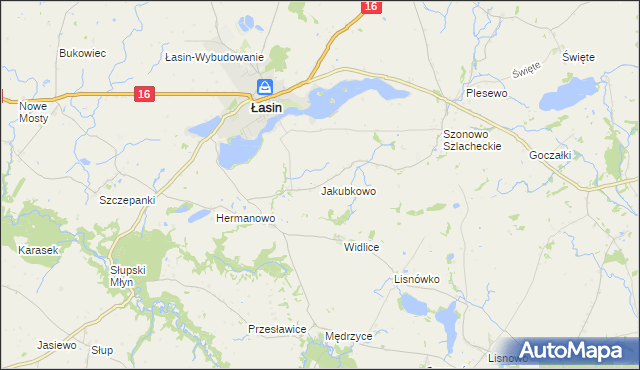 mapa Jakubkowo gmina Łasin, Jakubkowo gmina Łasin na mapie Targeo