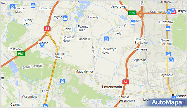 mapa Janczewice, Janczewice na mapie Targeo