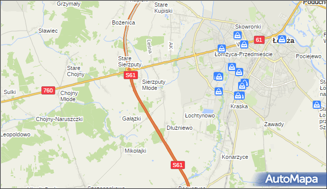 mapa Jarnuty gmina Łomża, Jarnuty gmina Łomża na mapie Targeo