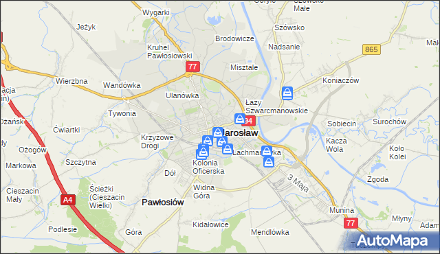 mapa Jarosławia, Jarosław na mapie Targeo