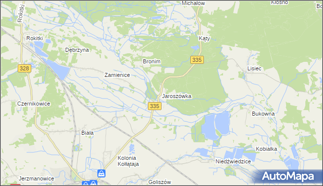 mapa Jaroszówka gmina Chojnów, Jaroszówka gmina Chojnów na mapie Targeo