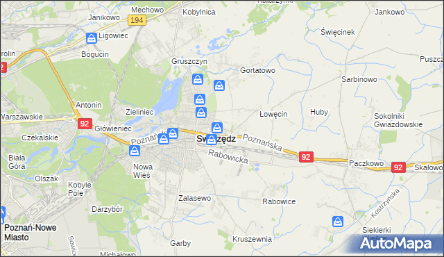 mapa Jasin gmina Swarzędz, Jasin gmina Swarzędz na mapie Targeo