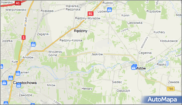 mapa Jaskrów, Jaskrów na mapie Targeo