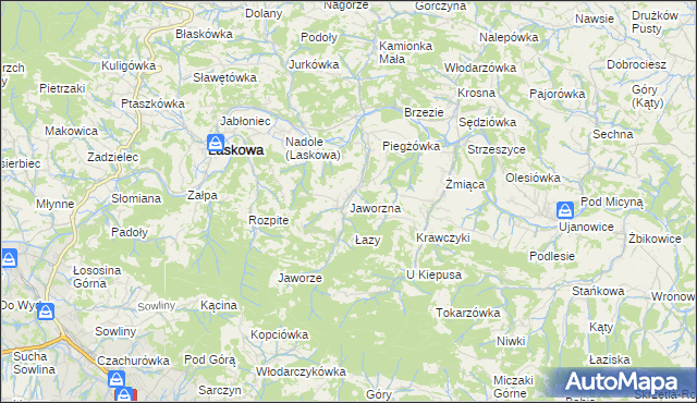 mapa Jaworzna, Jaworzna na mapie Targeo