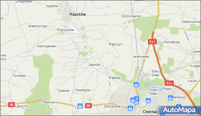 mapa Jelitów gmina Raszków, Jelitów gmina Raszków na mapie Targeo