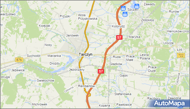 mapa Józefowice gmina Tarczyn, Józefowice gmina Tarczyn na mapie Targeo