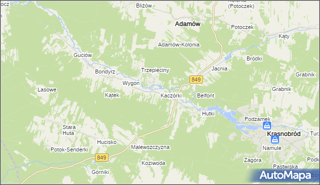 mapa Kaczórki, Kaczórki na mapie Targeo