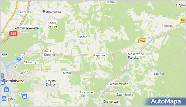 mapa Kajanka, Kajanka na mapie Targeo