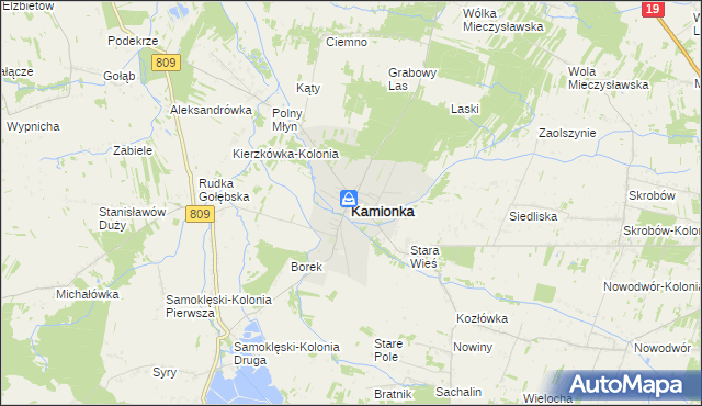 mapa Kamionka powiat lubartowski, Kamionka powiat lubartowski na mapie Targeo