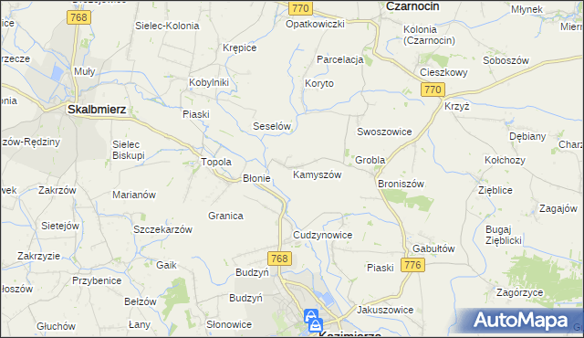 mapa Kamyszów, Kamyszów na mapie Targeo