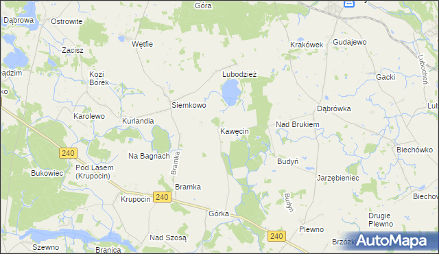 mapa Kawęcin, Kawęcin na mapie Targeo