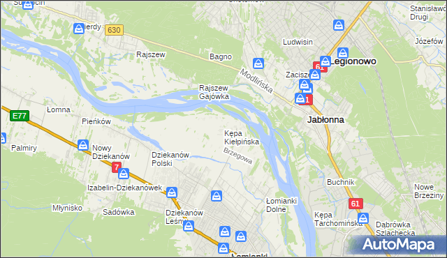 mapa Kępa Kiełpińska, Kępa Kiełpińska na mapie Targeo