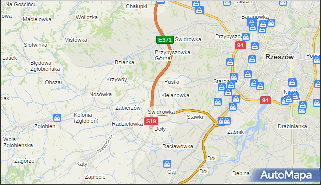 mapa Kielanówka, Kielanówka na mapie Targeo