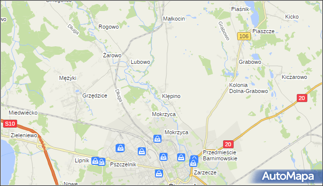 mapa Klępino, Klępino na mapie Targeo