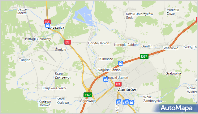 mapa Klimasze, Klimasze na mapie Targeo