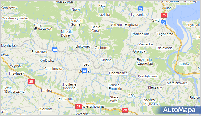 mapa Kłodne, Kłodne na mapie Targeo