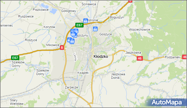 mapa Kłodzka, Kłodzko na mapie Targeo