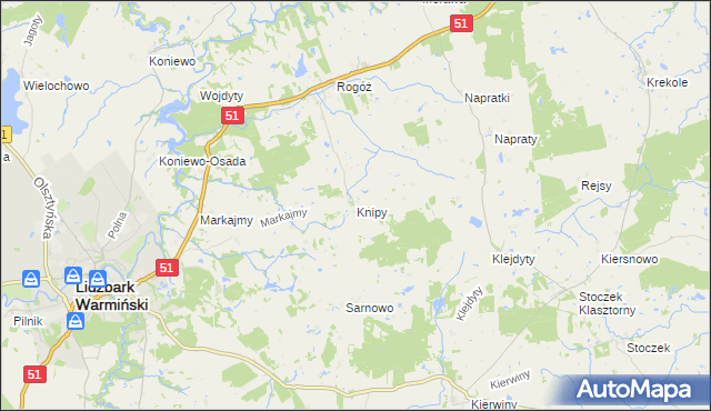 mapa Knipy, Knipy na mapie Targeo