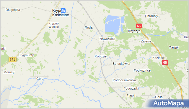 mapa Kobuzie gmina Dobrzyniewo Duże, Kobuzie gmina Dobrzyniewo Duże na mapie Targeo