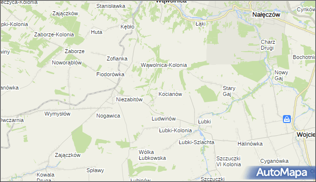 mapa Kocianów, Kocianów na mapie Targeo