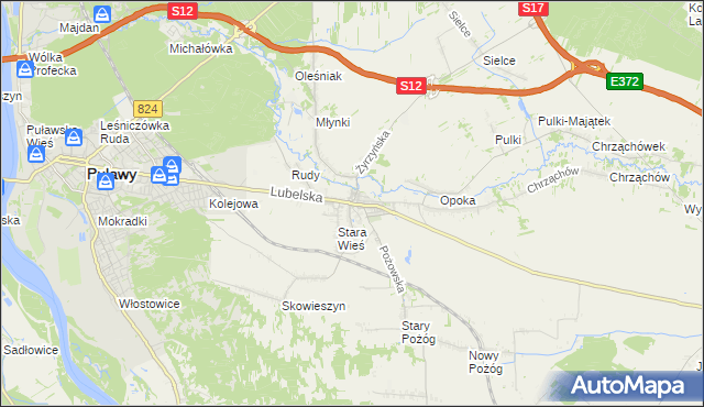 mapa Końskowola, Końskowola na mapie Targeo