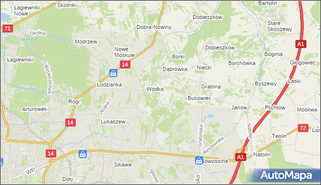 mapa Kopanka gmina Nowosolna, Kopanka gmina Nowosolna na mapie Targeo