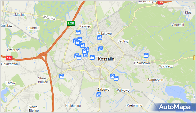 mapa Koszalina, Koszalin na mapie Targeo