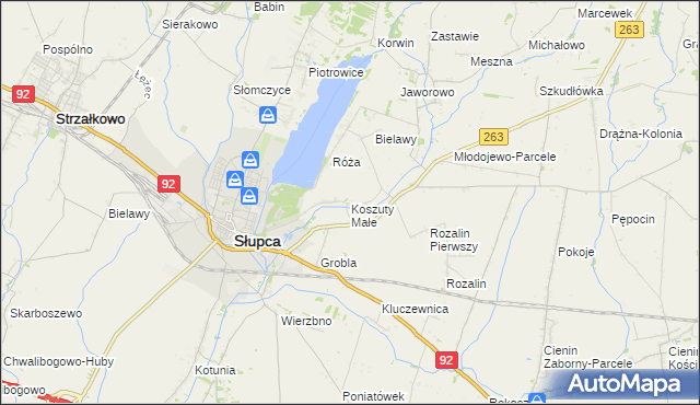 mapa Koszuty Małe, Koszuty Małe na mapie Targeo