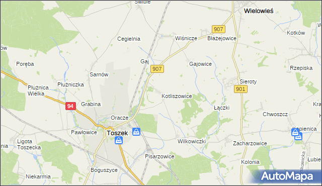 mapa Kotliszowice, Kotliszowice na mapie Targeo