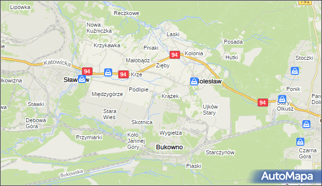 mapa Krążek, Krążek na mapie Targeo