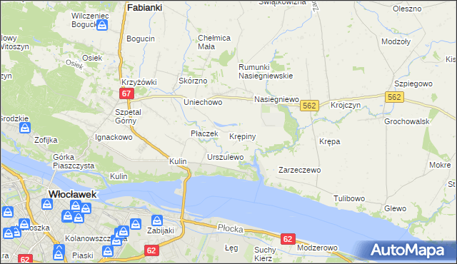 mapa Krępiny Kolonia, Krępiny Kolonia na mapie Targeo