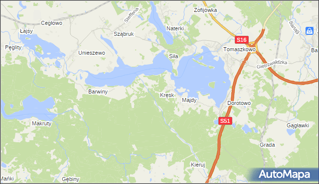 mapa Kręsk, Kręsk na mapie Targeo