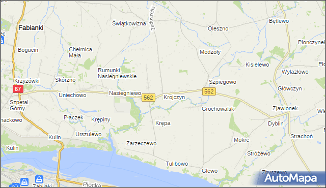 mapa Krojczyn, Krojczyn na mapie Targeo