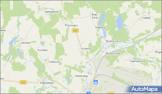 mapa Krosino gmina Świdwin, Krosino gmina Świdwin na mapie Targeo