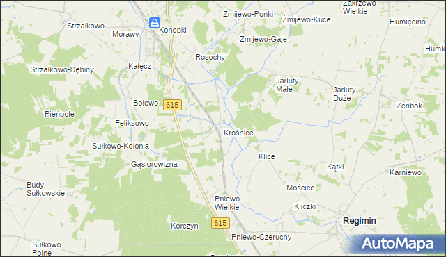 mapa Krośnice gmina Stupsk, Krośnice gmina Stupsk na mapie Targeo