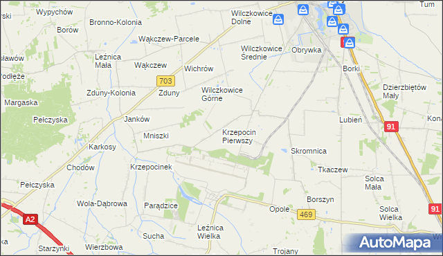 mapa Krzepocin Pierwszy, Krzepocin Pierwszy na mapie Targeo