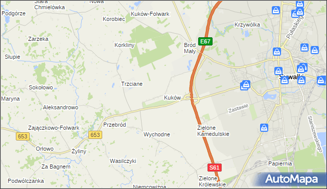 mapa Kuków gmina Suwałki, Kuków gmina Suwałki na mapie Targeo