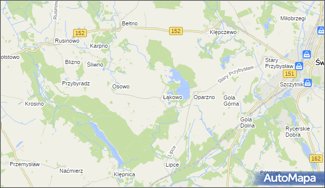 mapa Łąkowo, Łąkowo na mapie Targeo