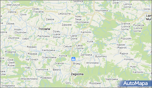 mapa Łąkta Górna, Łąkta Górna na mapie Targeo