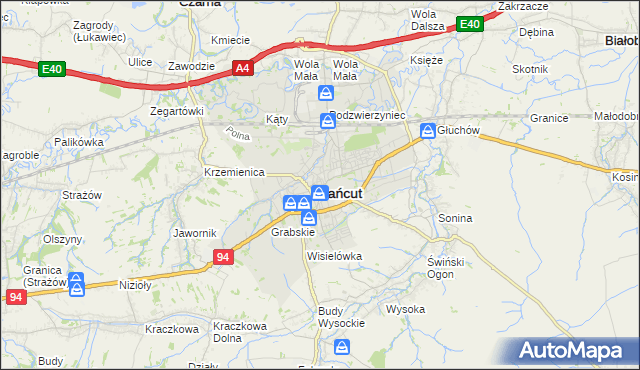 mapa Łańcut, Łańcut na mapie Targeo