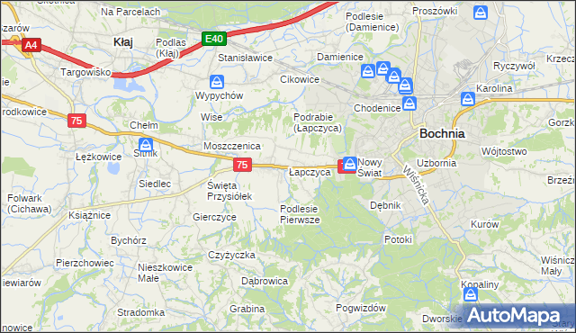 mapa Łapczyca, Łapczyca na mapie Targeo