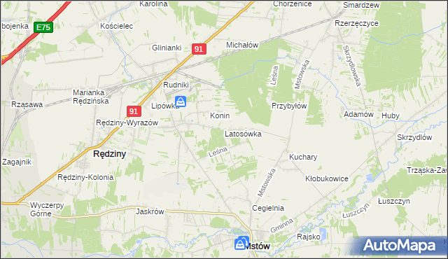 mapa Latosówka, Latosówka na mapie Targeo