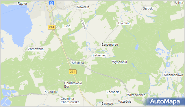 mapa Łebieniec, Łebieniec na mapie Targeo