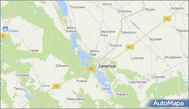 mapa Łękno, Łękno na mapie Targeo