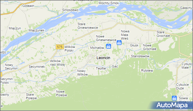 mapa Leoncin, Leoncin na mapie Targeo