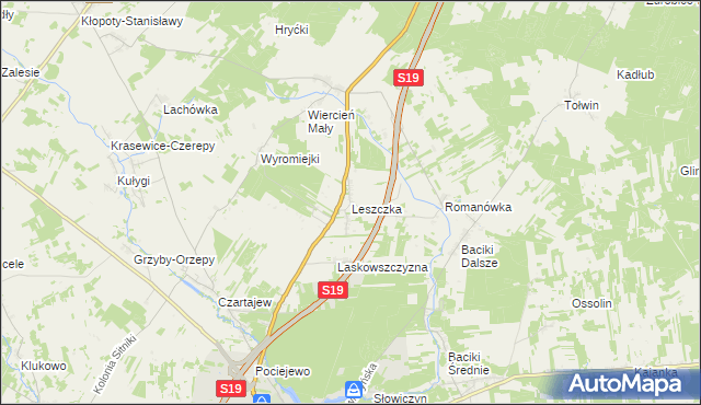 mapa Leszczka, Leszczka na mapie Targeo
