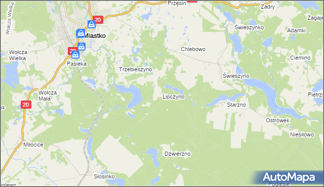 mapa Lipczyno, Lipczyno na mapie Targeo